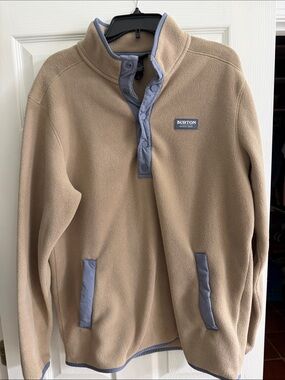 Burton Tan Fleece Pullover with Gray Trim
